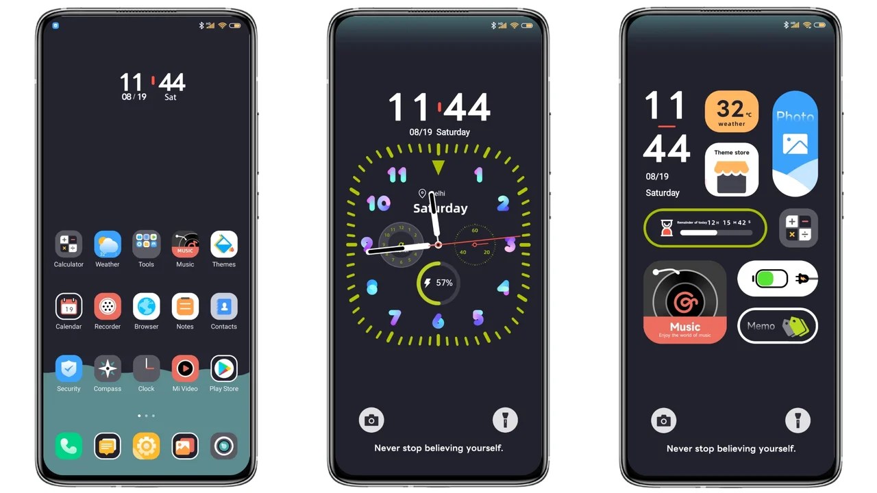 Fluid dial clock MIUI theme for Xiaomi and Redmi phones MIUI Themer