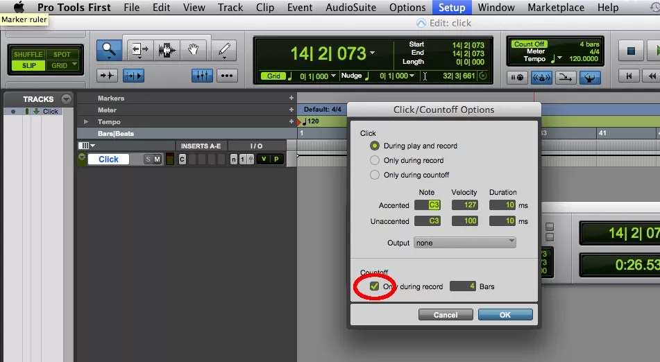 How to set up a click track in Pro Tools First