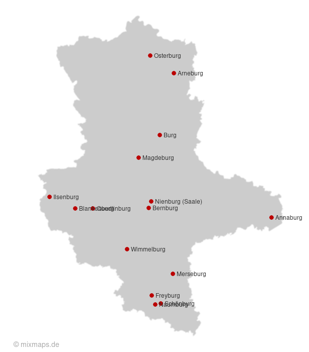 Städte und Gemeinden, die aufburg enden Orte in SachsenAnhalt