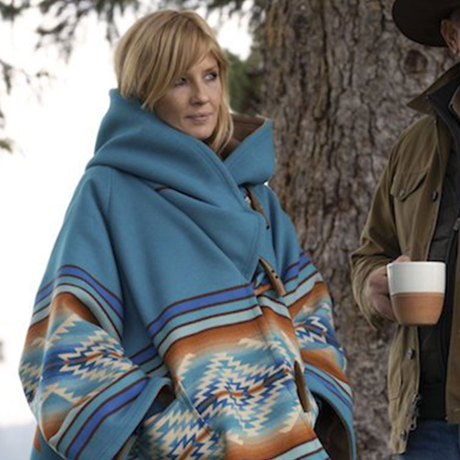 Beth Dutton Blue Coat Yellowstone Season 3 Blanket Jacket