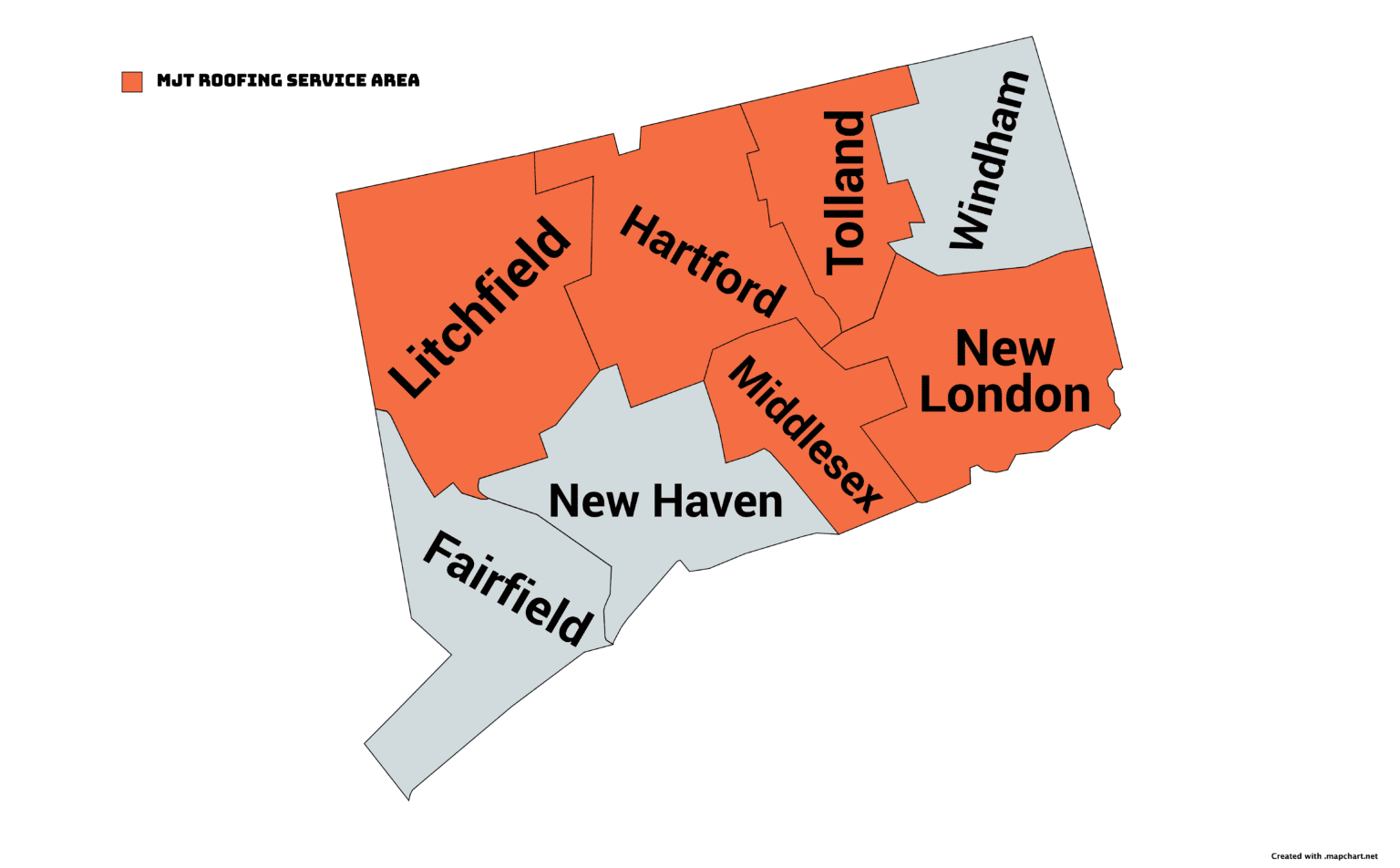 Service Area MJT ROOFING