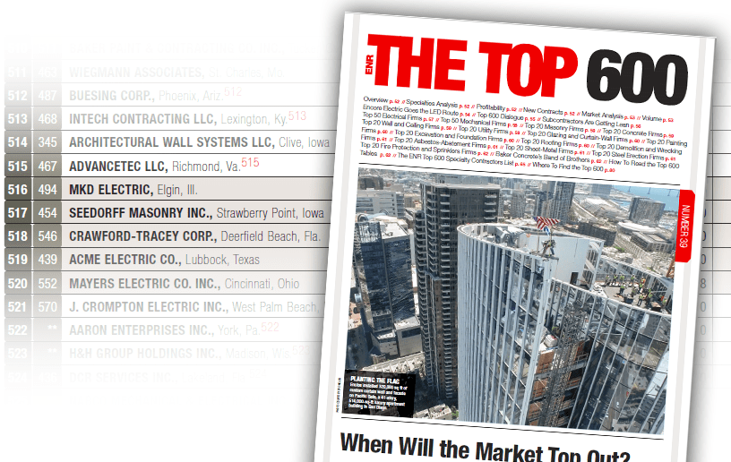 MKD Electric Ranked on ENR's 2017 Top 600 Specialty