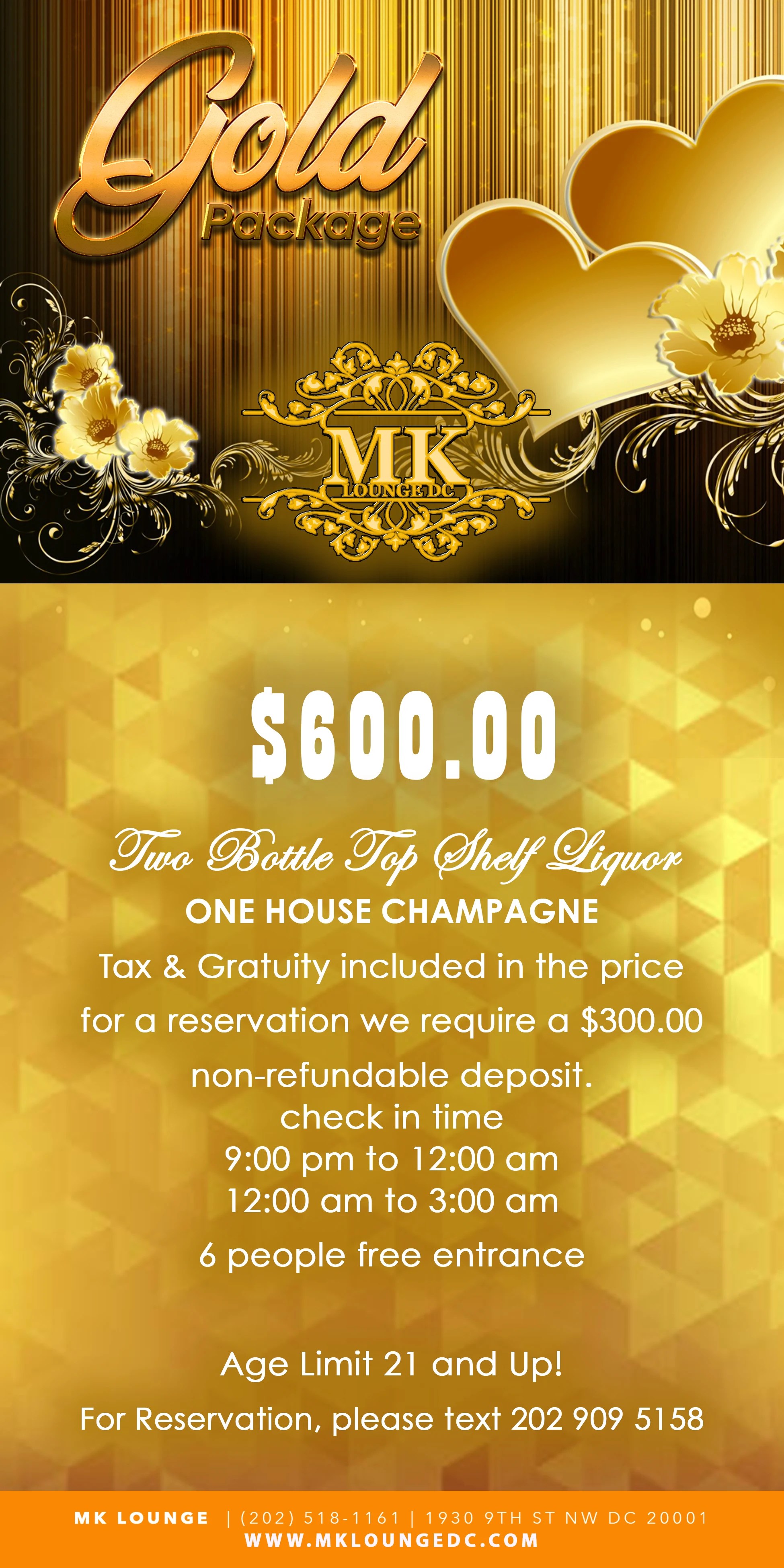 Gold Package MK Lounge DC