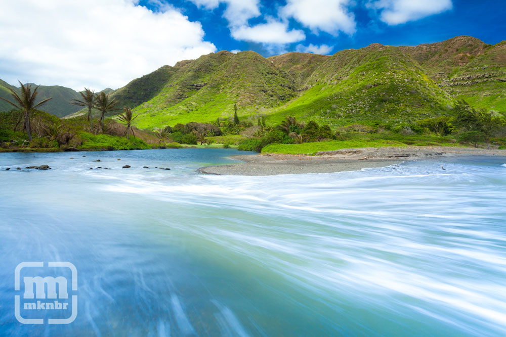 Where the Mountains Meet the Tropical Blue Ocean of Moloka'i, Hawai'i