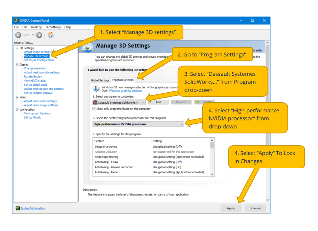 How to Force SOLIDWORKS to Use Your Graphics Card