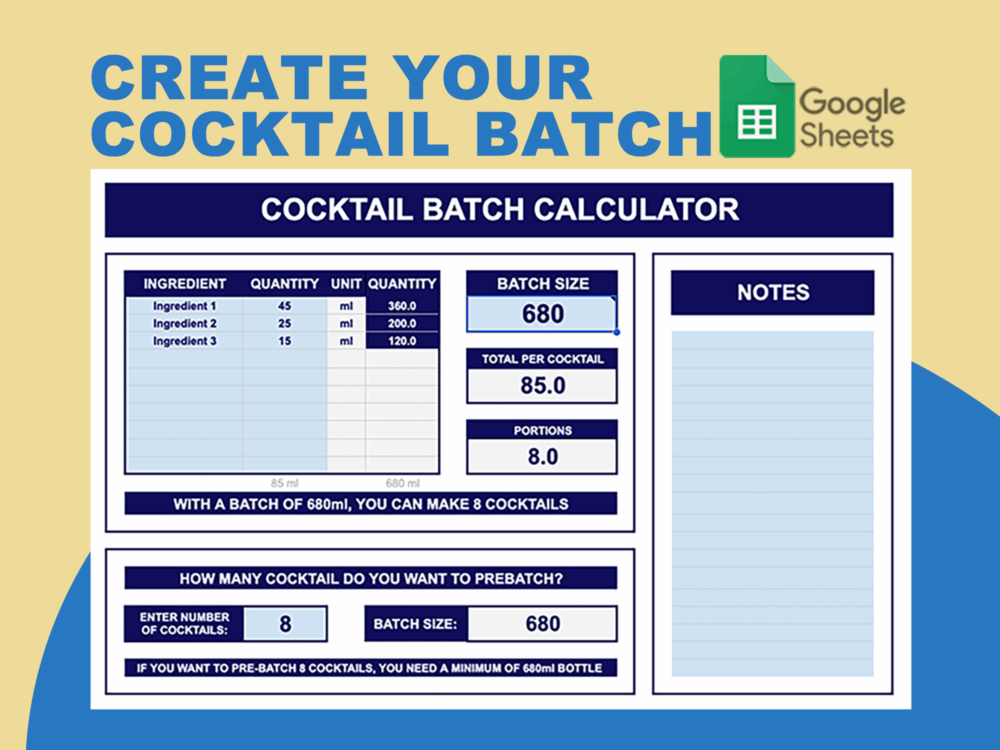 Cocktail Batch Calculator MM CREATIVES