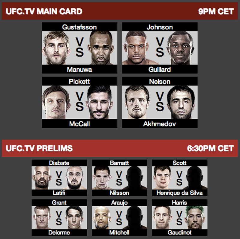 Nelson on Main Card & Latifi Headlines Prelims of UFC Fight Night