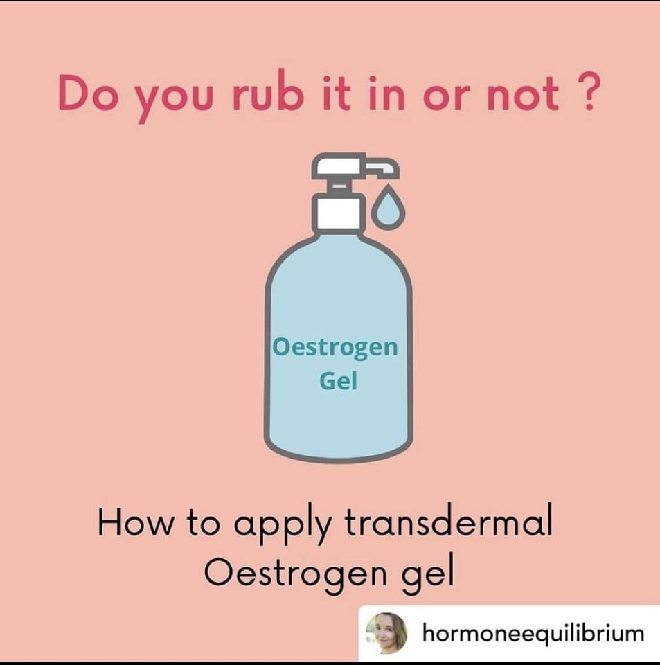 How to apply Oestrogen gel.