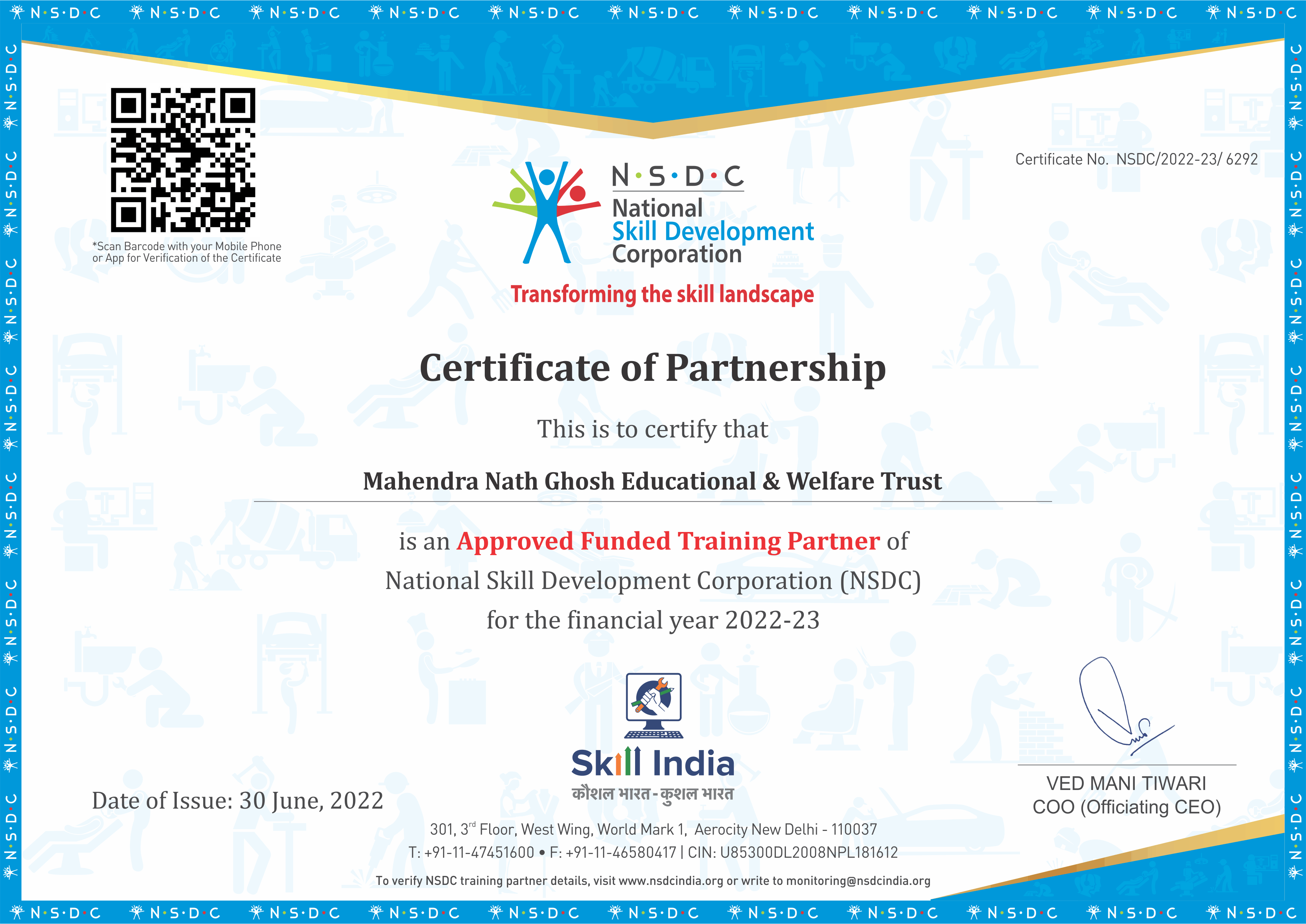 NSDC training center skill development training course provider in
