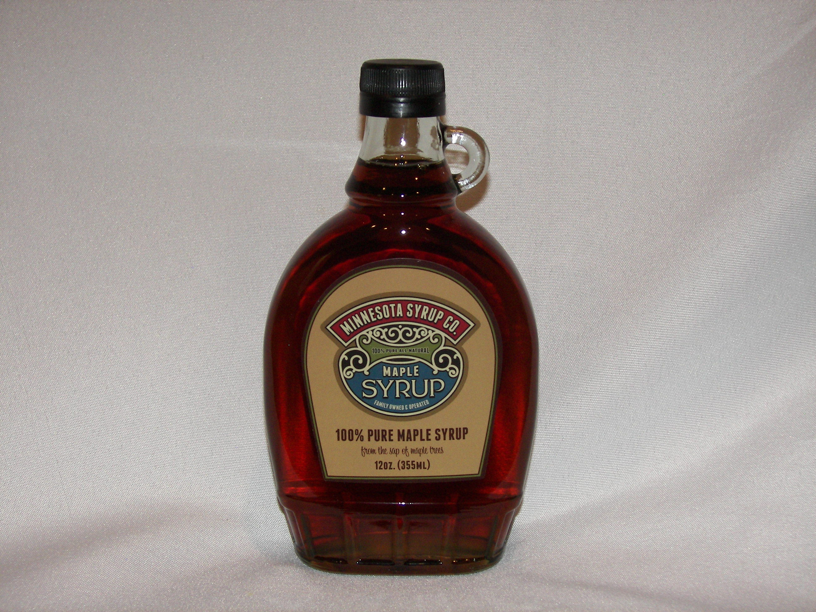 Pure Minnesota Maple Syrup » Glass Flat 12 o.z. FREE SHIPPING