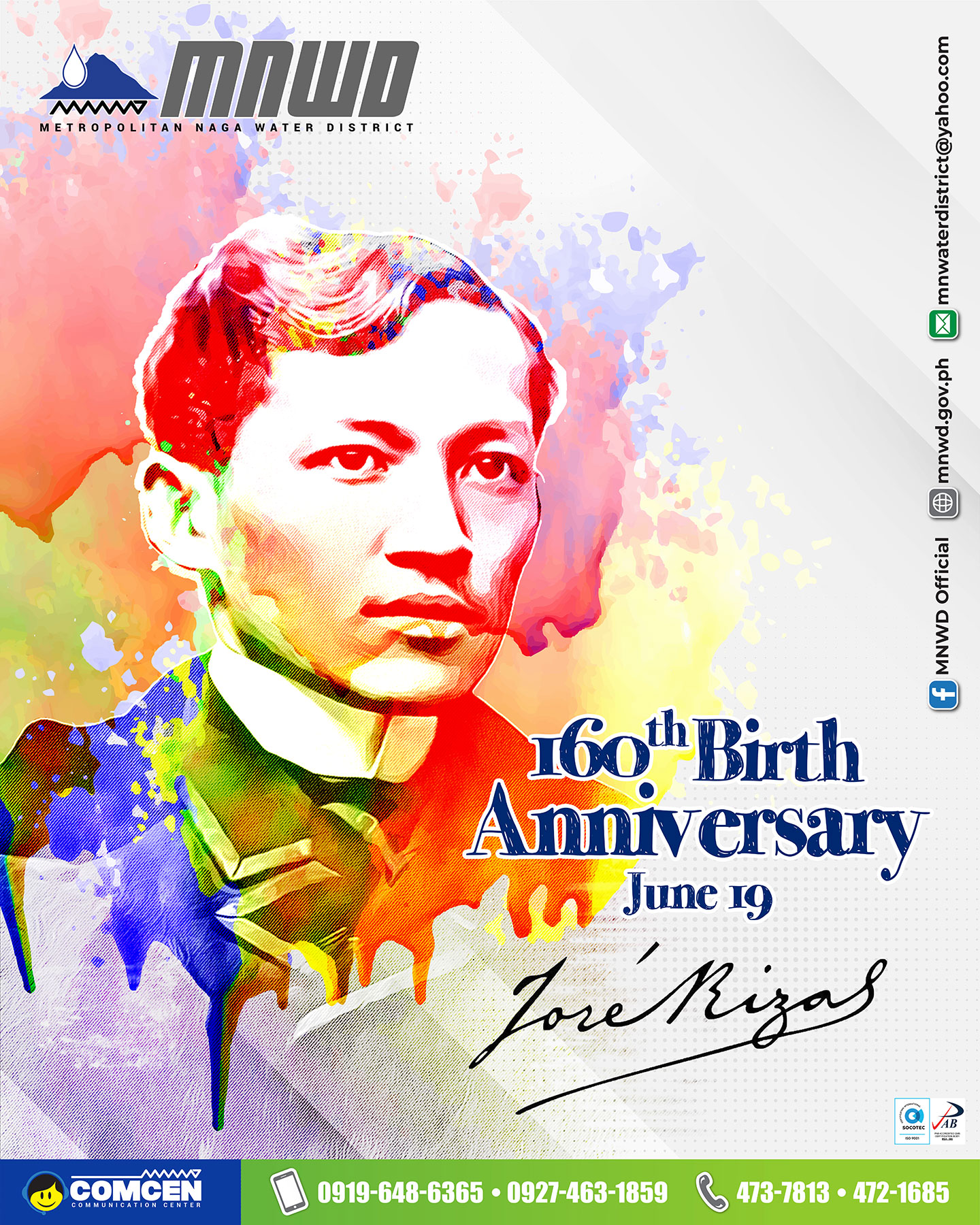 Jose Rizal’s 160th Birth Anniversary Metropolitan Naga Water District