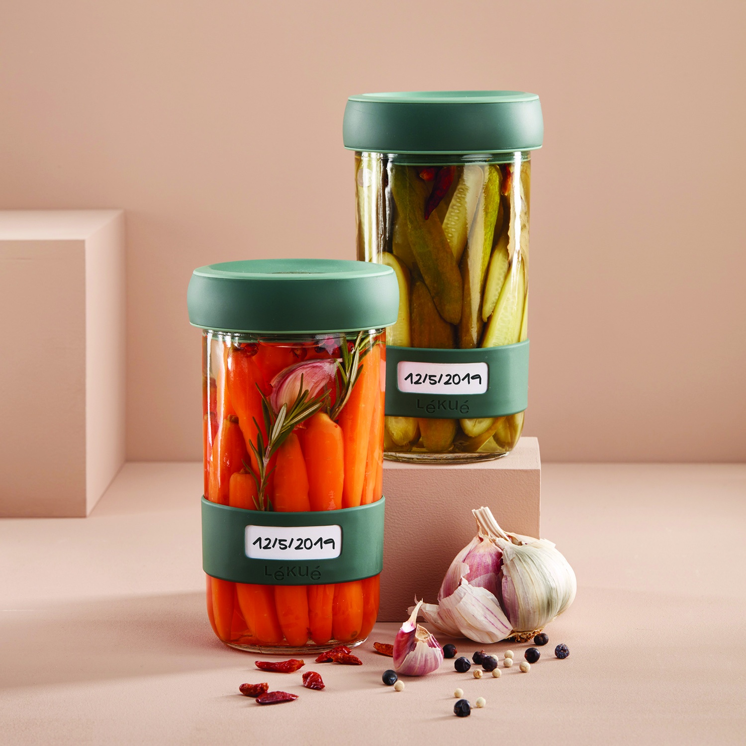 Zestaw słoików do kiszenia KIMCHI PICKLES Kit 0,7L Set 2 by Lekue