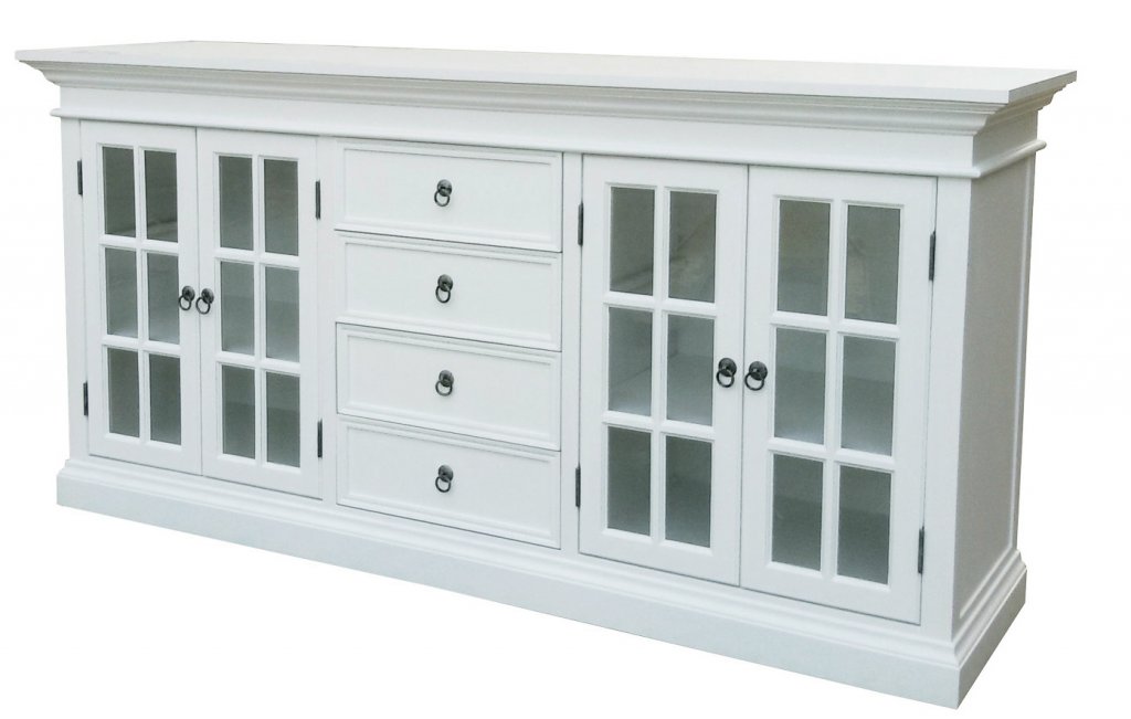 Skänk Glas Skänk glas Vit 183x50x90cm Skänkar, Byråer Alezzi Vit Mobelkungen.se