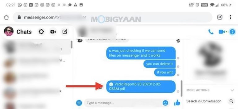 How to send PDF, Docx files on Facebook Messenger For Smartphones
