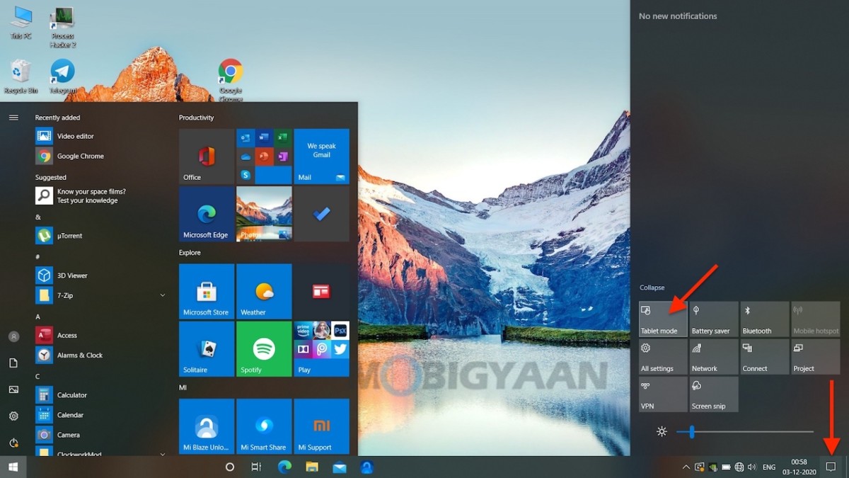 How to use tablet mode on Windows 10 PC or laptop