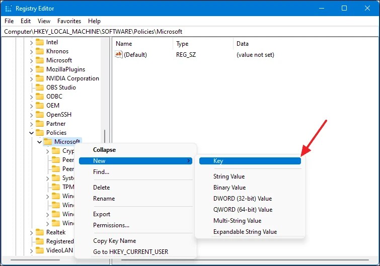How to disable Snipping Tool in Windows 11 using Registry Editor