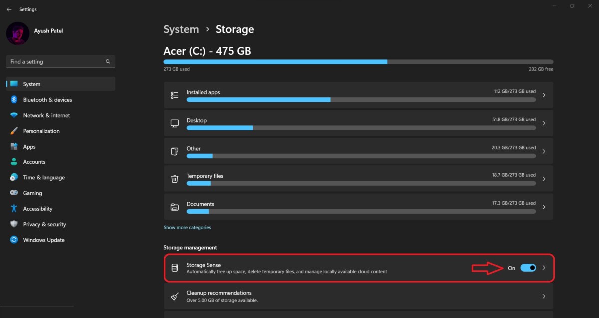 How to Automatically Free up Storage Using Storage Sense in Windows 11