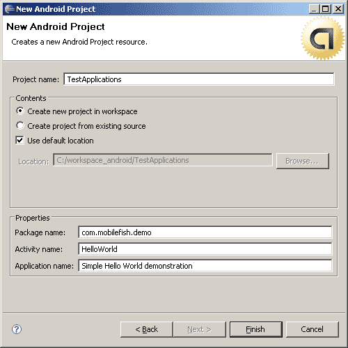A tutorial about Eclipse. Create an Android