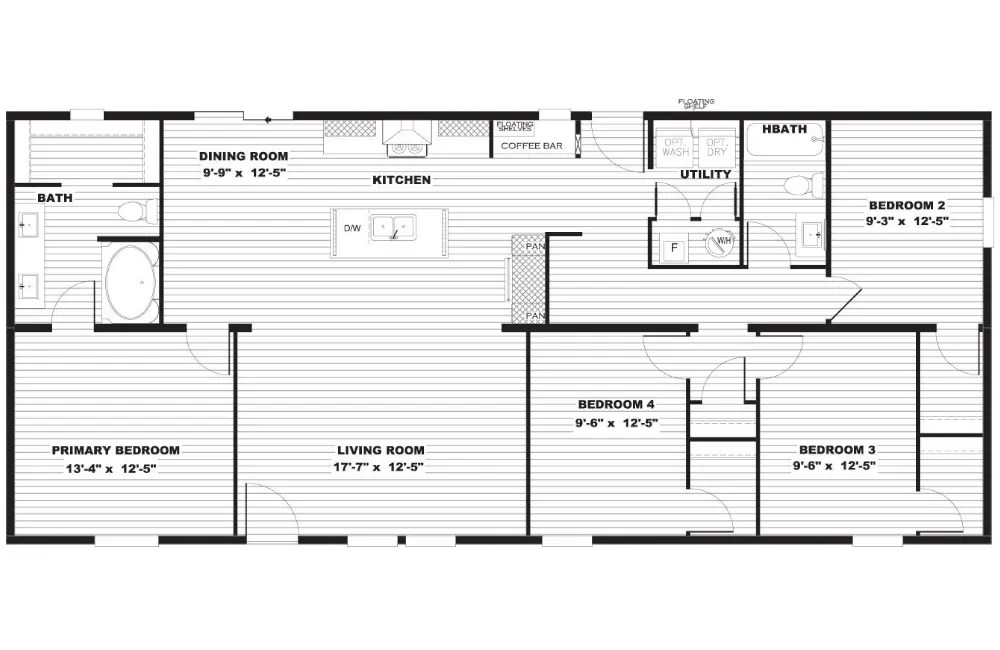 The Expedition CEE28604A 4/2 Mobile Home Available in Texas