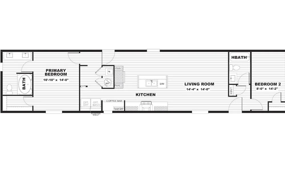 The Mariner CEE16763E 3/2 Mobile Home Available in Texas