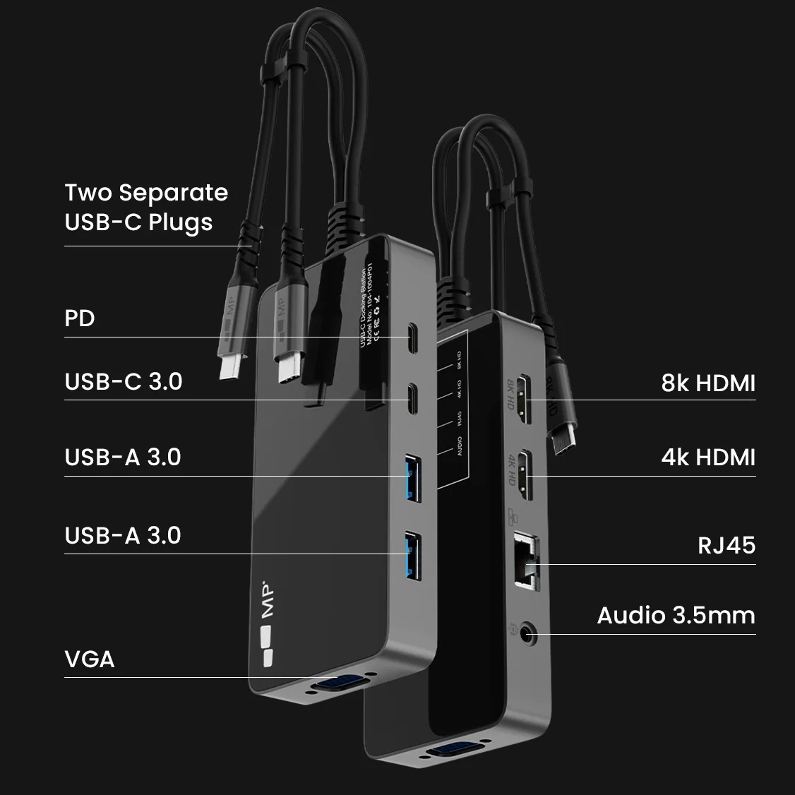 9 in 1 USBC Hub with 8K HDMIN Mobile Pixels