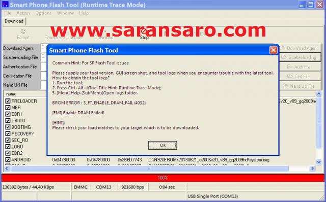 Fix All SP Flash Tool Errors BROM Error
