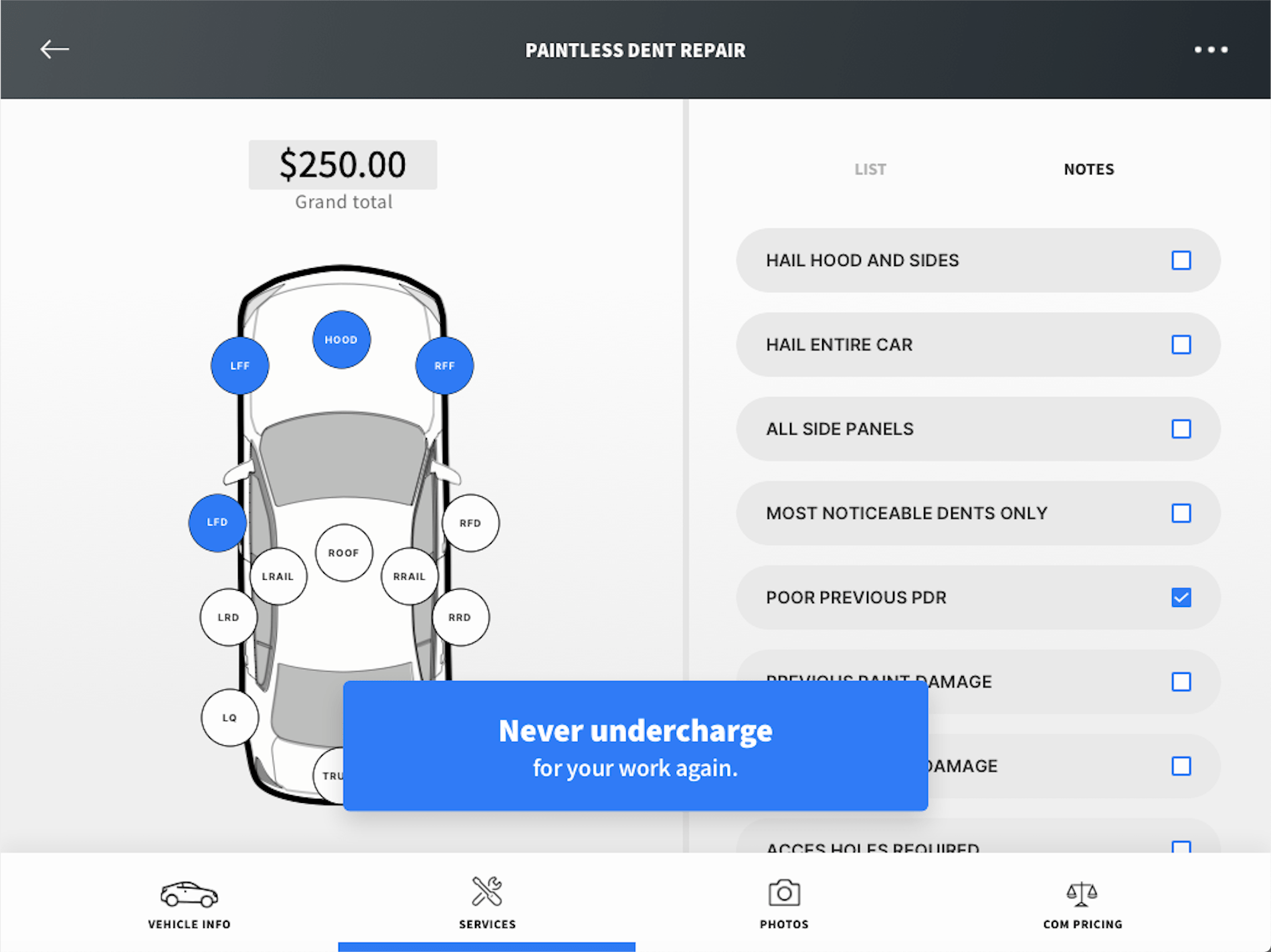 PDR App for Paintless Dent Repair Businesses | Mobile Tech RX