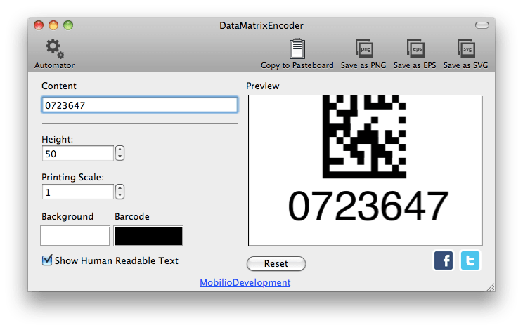 DataMatrixEncoder Data Matrix barcode generator