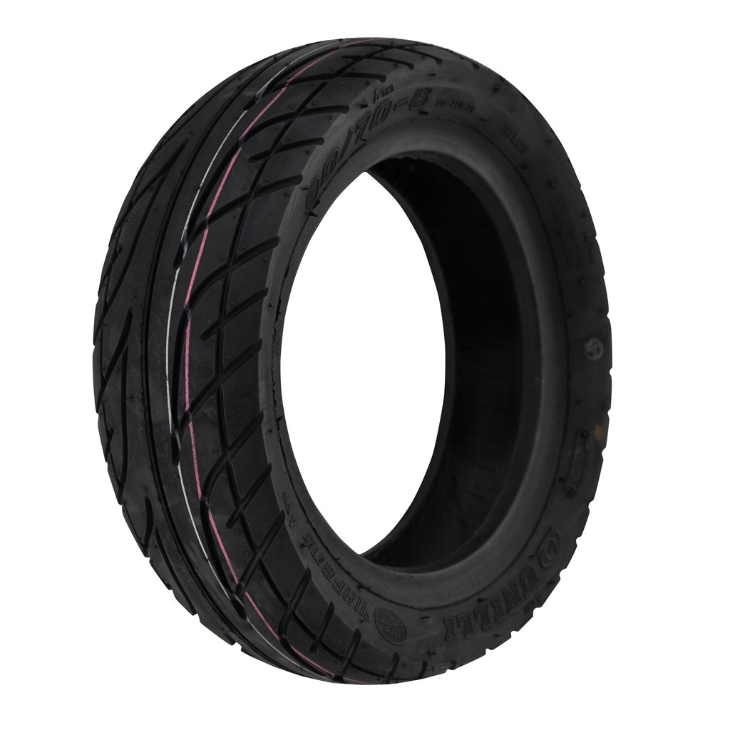 90/70 x 8 Black Puncture Proof Scooter Tyre FR1, Solid/Puncture Proof