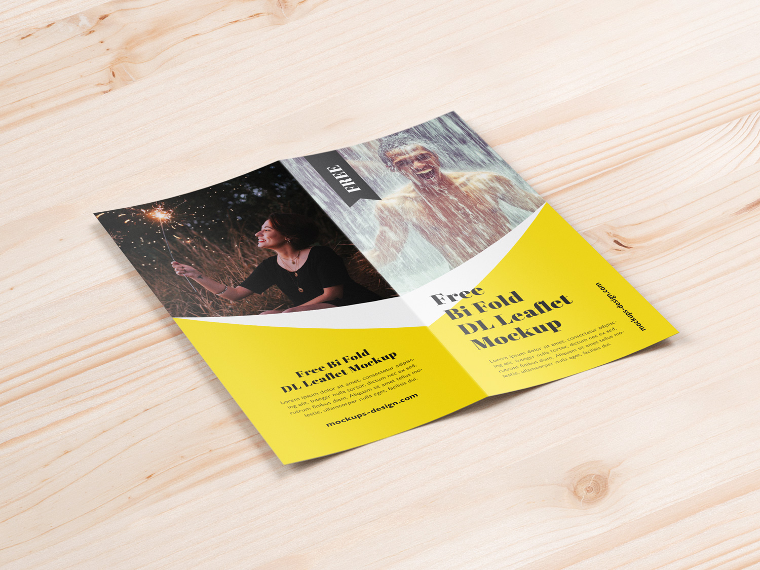 Free BiFold DL Brochure Mockup Mockup World HQ