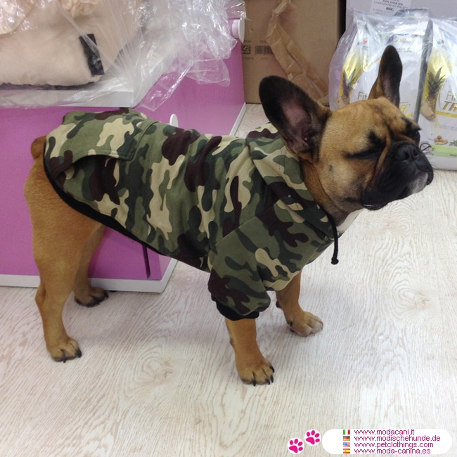 Sudadera Camuflaje Verde para perros grandes (Boxer, Pug, Carlino)
