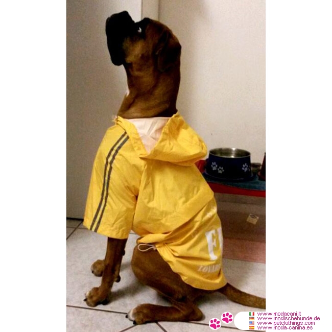 Impermeable FBI Amarillo 4 Patas para Perros Grandes (pastor alemán