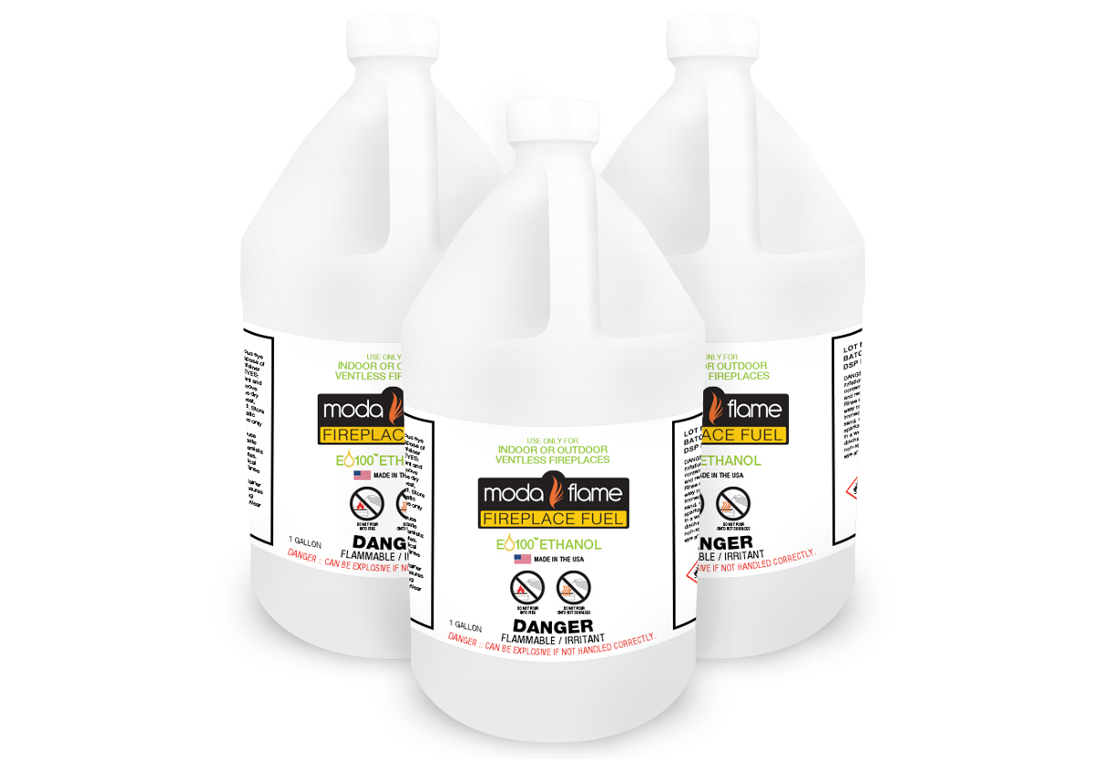 Moda Flame Ventless Bio Ethanol Fireplace Fuel 3 Gallons