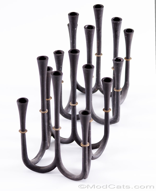 Dansk IHQ Cast iron Candlestick Pair