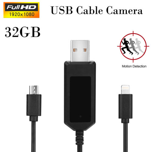 1080P 32GB Spy USB Cable Camera Phone Charge Cable Motion Detection