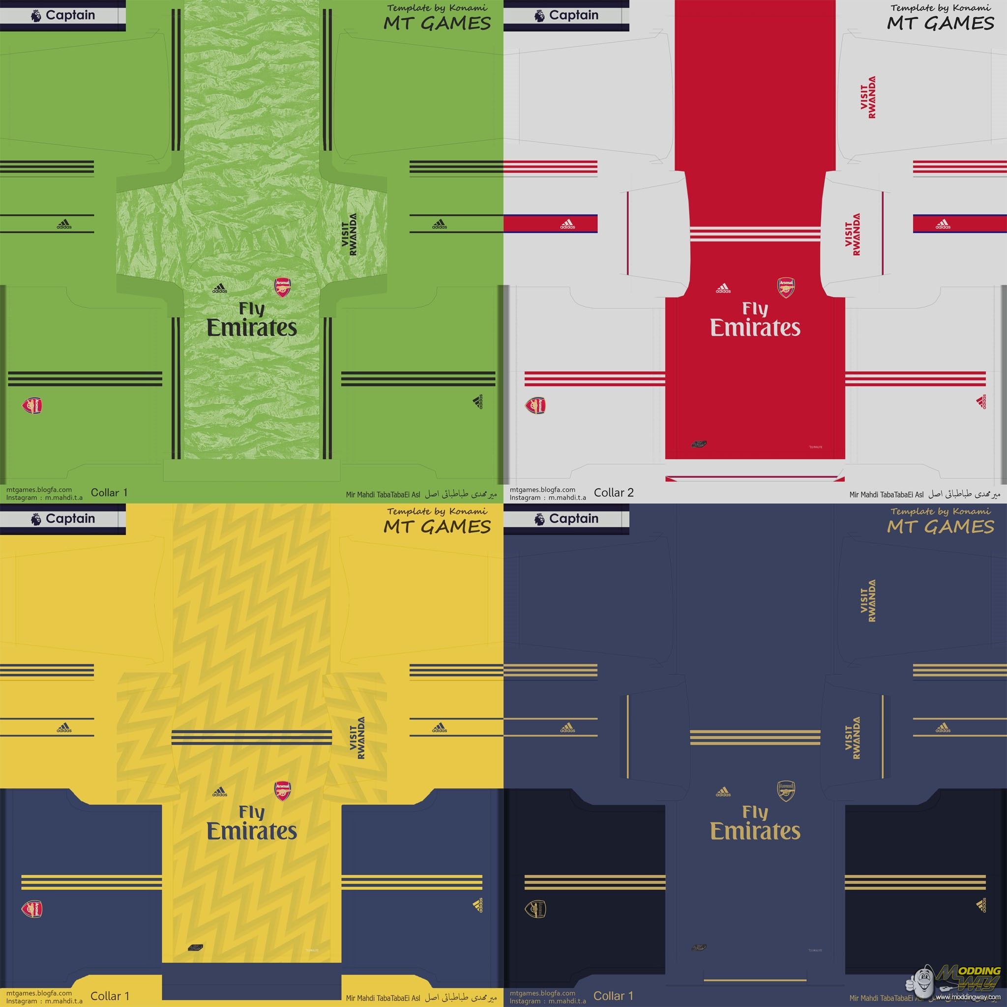 Arsenal 201920 Kits Beta PNG Files Pro Evolution Soccer 2019 at ModdingWay