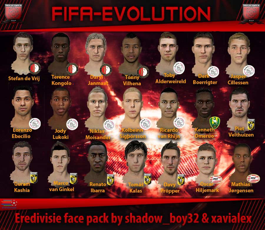 Eredivisie face pack by shadow_boy32 & xavialex FIFA 13 at ModdingWay