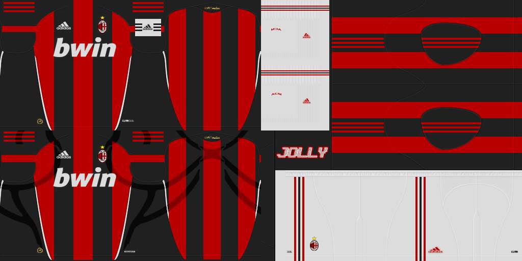 AC Milan 1011 Adidas Home Kit Pro Evolution Soccer 2010