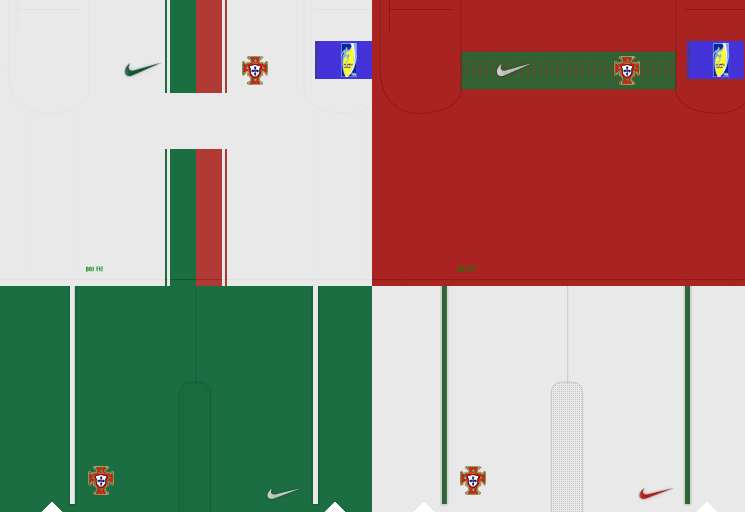Portugal World Cup 2010 Home & Away Kits Pro Evolution Soccer 2010