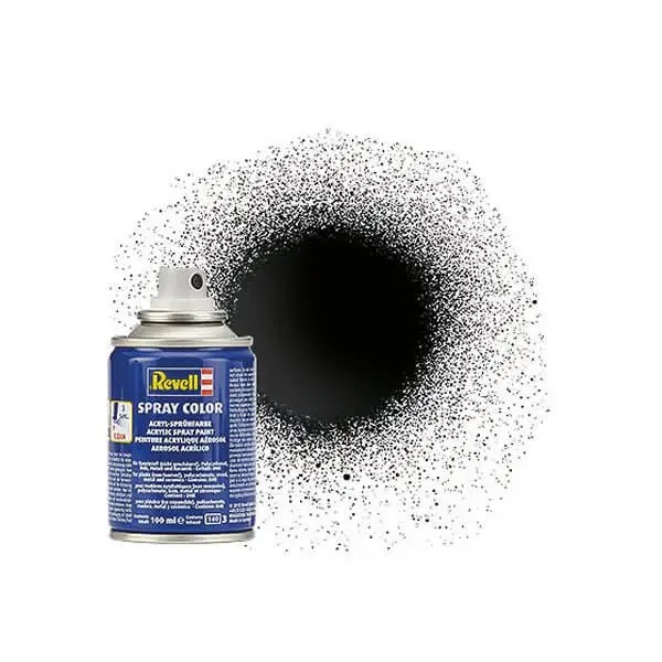 Revell 34108 Acrylic Matt Black Spray 100ml Model Junction