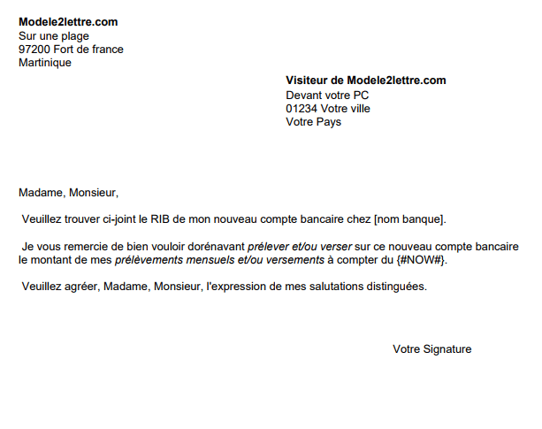 Changement Adresse Fiscale Sur Compte Bancaire