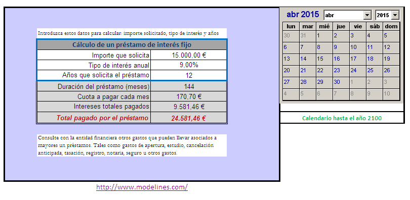 Calcular préstamo en excel