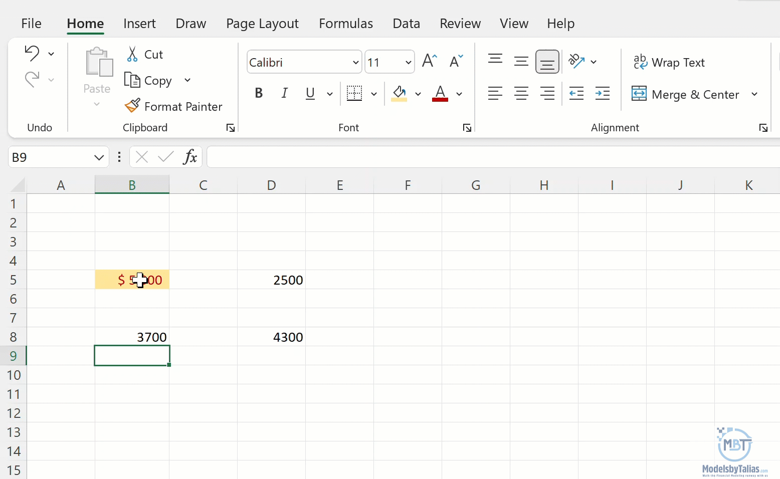 Format Painter in Excel MBT