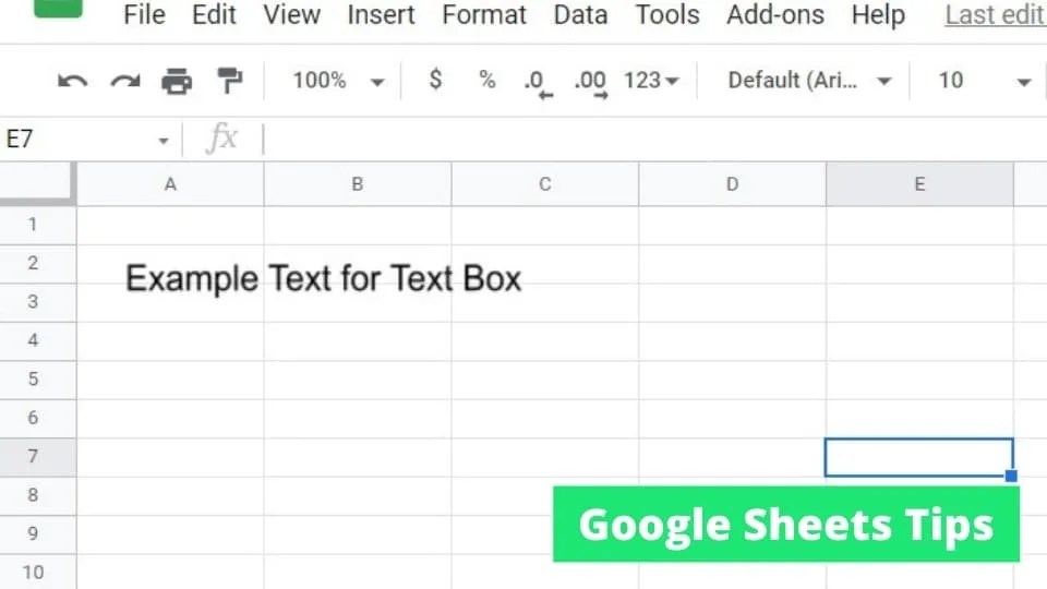 How to Insert a Text Box in Google Sheets