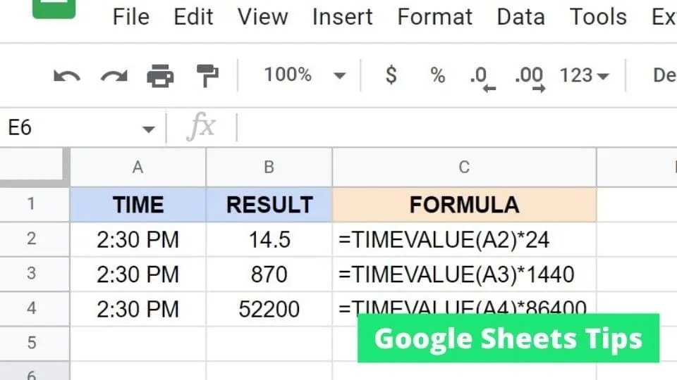 How to Convert Time to Decimal in Google Sheets