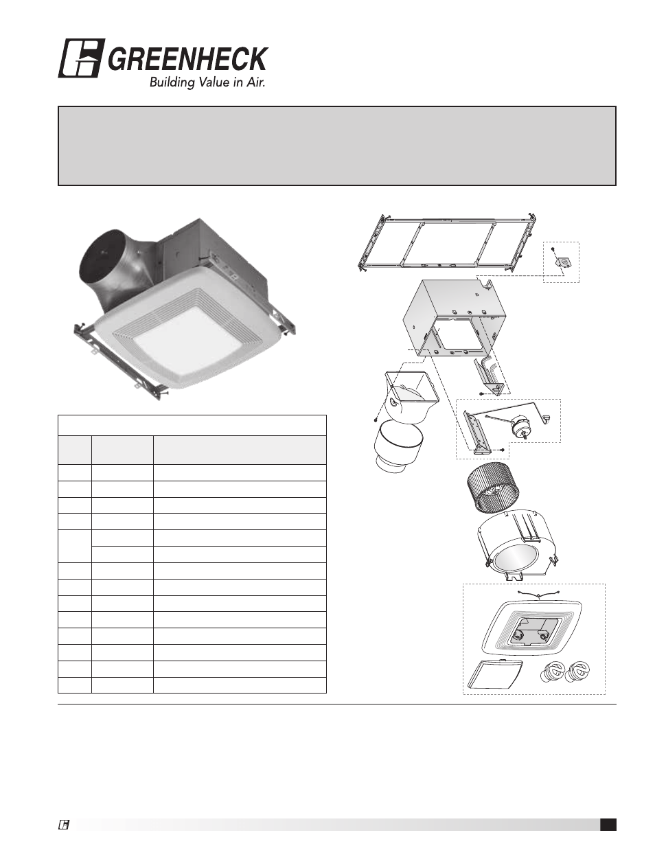 Greenheck SP110LVG and SP80LVG Lighted MultiSpeed Ceiling Exhaust