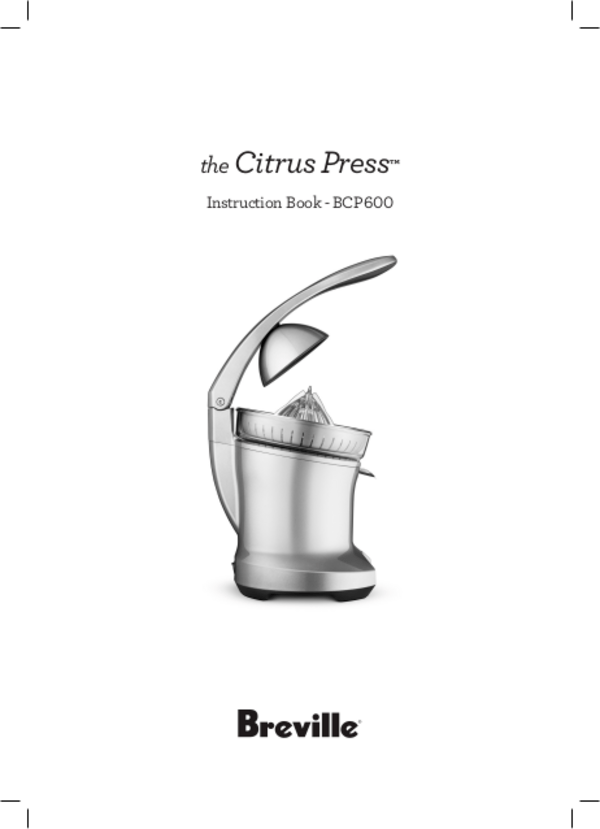Mode d'emploi Breville the Citrus Press BCP600 (Français 20 des pages)