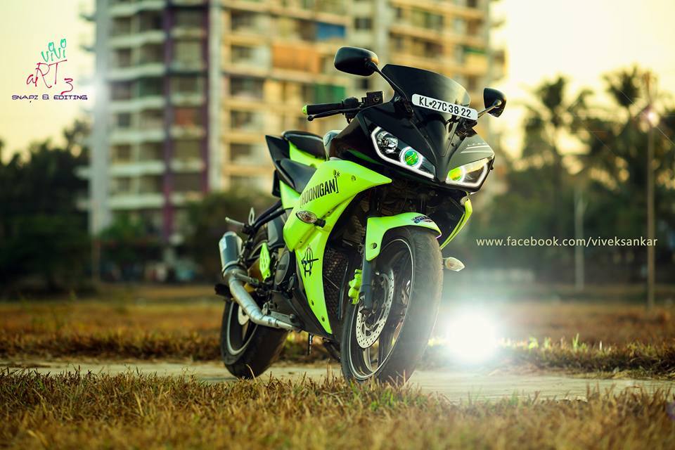 Yamaha YZF R15 V2 Green Black modification ModifiedX