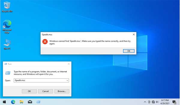 วิธีแก้ Windows 10 Home ไม่สามารถใช้ gpedit.msc ได้ MODIFY