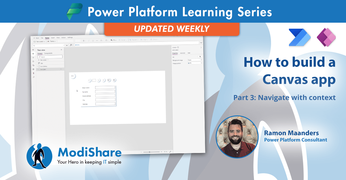(Part 3) How to build a Canvas Power App Navigate with context